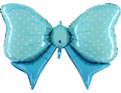 G Шар (43"/109 см) Фигура, Бант, Голубой, 1 шт. в уп.