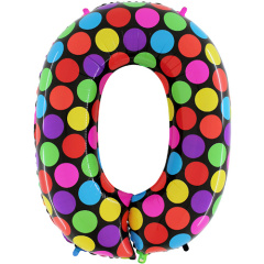 G Шар (40"/102 см) Цифра 0, Супер Яркий, 1 шт. в уп.